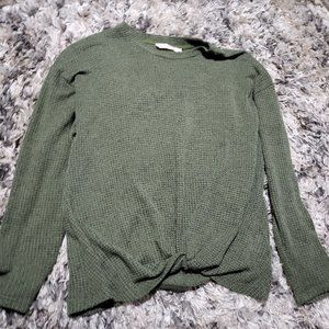 Lush Green sweater blouse XS